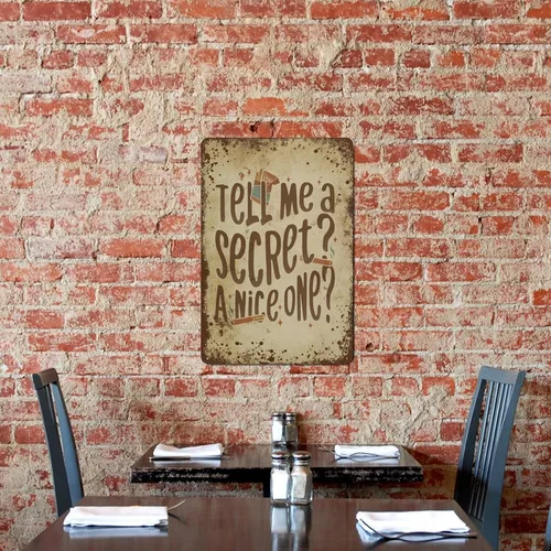 Vista 5 de ¿Dime un secreto? ¿Un bueno? Muy bien manchado, divertido arte de pared para el hogar, regalos para amantes de ideas personalizadas, regalo de lata