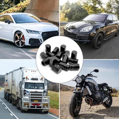 Vista 6 de 16 tapones universales para válvulas de neumáticos, impermeables, herméticas para automóviles, bicicletas, motocicletas, camiones (negro)