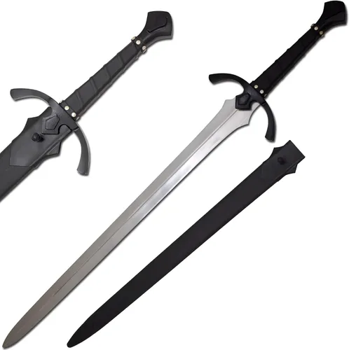 Vista 9 de Espada negra 42 pulgadas en general hecha a mano forjada a mano 1065 acero de alto carbono espiga completa