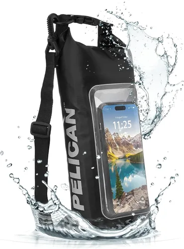 Vista 9 de Pelican Marine Bolsa impermeable IP68 de 2L con rollo superior - Mochila impermeable con funda/bolsa para teléfono - Accesorios para canotaje