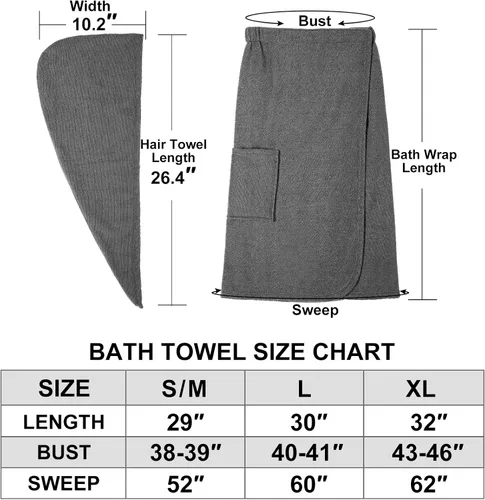 Vista 5 de Orrpally Bata de Envoltura de Ducha para Mujer, Toalla de Envoltura de Baño, Bata de Spa, Envoltura Corporal Ajustable