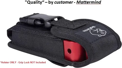 Vista 2 de Funda de bloqueo de agarre para motocicleta para BigPantha Grip Lock (y imitaciones de construcción similar). Funda de nailon totalmente probada que