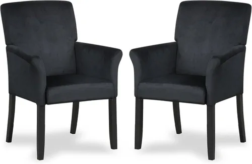 Vista 10 de POWERSTONE Silla de acento ejecutiva, silla de gamuza para invitados de oficina, moderna de mediados de siglo, sillón de recepción con patas de Negro