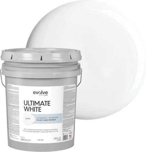 Vista 12 de EVOLVE Pintura blanca e imprimación definitiva en uno, blanco cáscara de huevo, 1 cuarto de galón, interior y exterior, cobertura de una capa
