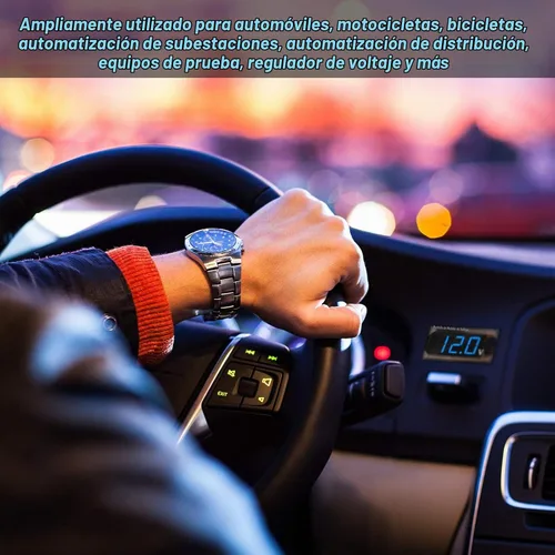 Vista 7 de 2 Piezas de Voltímetro Digital para Coche DC 4 a 28V, Medidor de Voltaje 12V, Medidor de Audio para Coche, Pantalla LED, Voltímetro de Voltaje