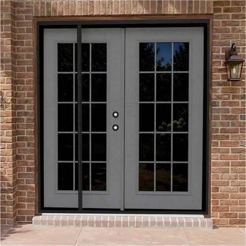 Vista 12 de Puerta magnética de malla de fibra de vidrio resistente de Fenestrelle, con cierre magnético autoajustable, manos libres, con moldura negra – Se