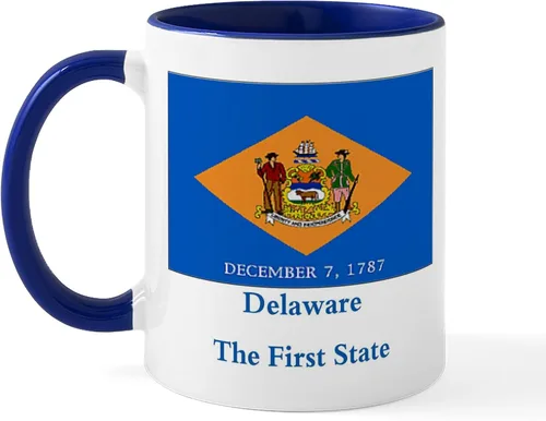 Vista 24 de CafePress Delaware (DE) Euro Mug Taza de café de cerámica de 11 oz (11.0 fl oz)