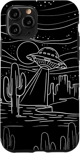 Vista 27 de iPhone 16 UFO Desert Retro Alien Spaceship Area 51 ET Space Lover Gift Case
