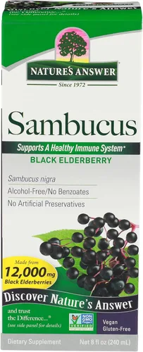 Vista 8 de Nature's Answer Sambucus Suplemento dietético, original para apoyo diario inmunológico y antioxidante, fabricado en los Estados Unidos, sin alcohol