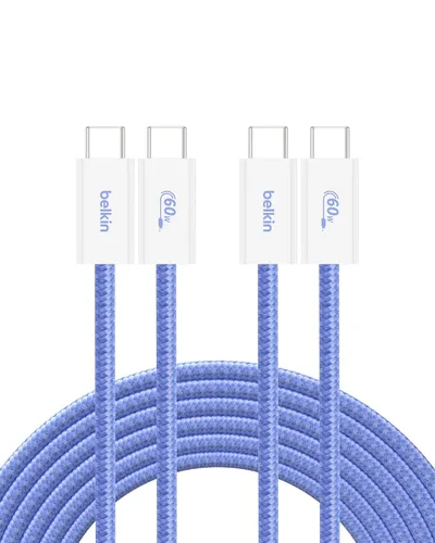 Vista 30 de Belkin Cable USB C a USB C, 3.3 pies, 60 W, cargador tipo C, cable de carga para iPhone, suave, trenzado, flexible para iPhone 16, Galaxy S25, Pixel