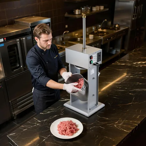 Vista 8 de VEVOR Relleno eléctrico de salchichas, relleno vertical de carne de 22 10l