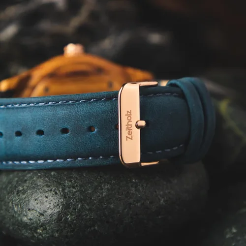 Vista 22 de Zeitholz Relojes de madera para hombre, reloj de madera, regalos, reloj analógico, nueva colección Klitten 1.654 in con movimiento de cuarzo japonés.