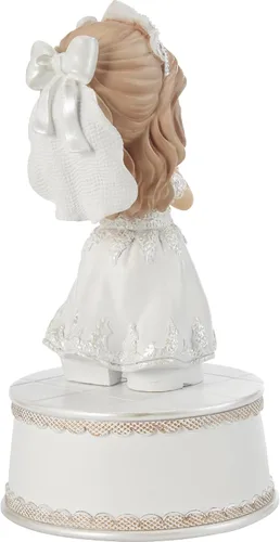 Vista 4 de Precious Moments Figura musical para niña de la Santa Comunión, reproduce "La oración del Señor", regalo de primera comunión para niñas, recuerdo