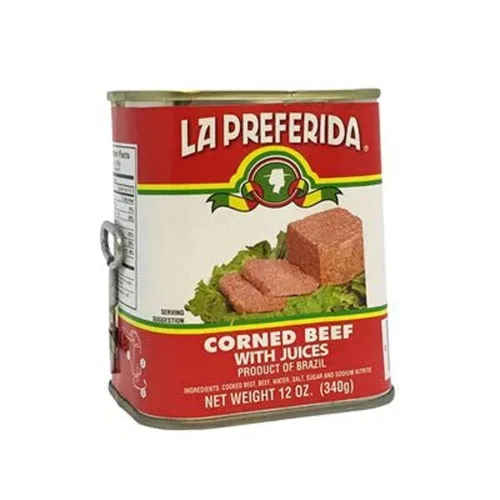 Vista 4 de La Preferida Carne de res en conserva con jugos, lista para comer, 0.53 onzas de proteína (12 onzas, paquete de 3)