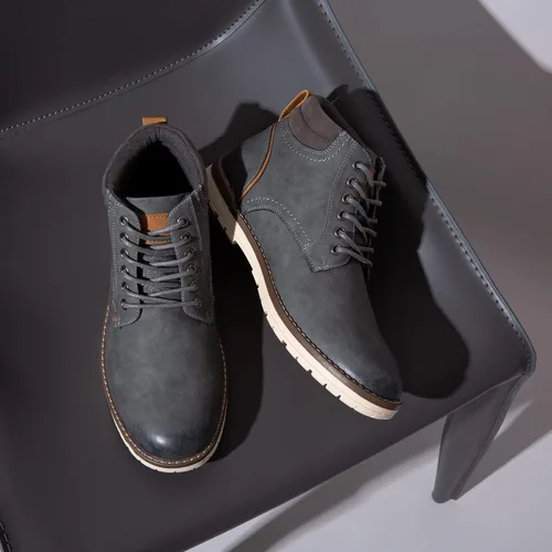 Vista 5 de Vostey - Botas de senderismo para hombre, de estilo casual, resistentes al agua, tipo chukka