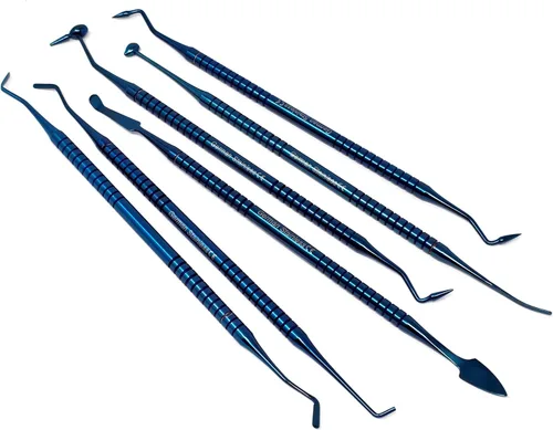 Vista 6 de Instrumento compuesto Dental Set de 6 piezas de llenado de plástico restaurador preparación talladores contorno tapón bola bruñidor cavidad diente
