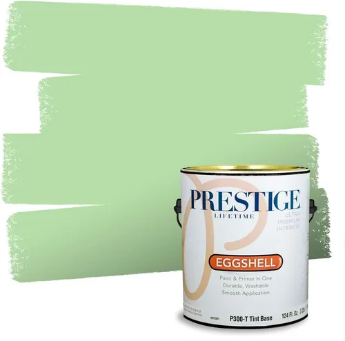 Vista 154 de PRESTIGE Pintura exterior e imprimación en uno, aloe, plano, 1 galón