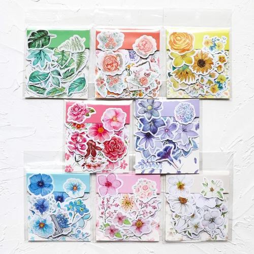 Vista 7 de Knaid Juego de calcomanías de flores (360 piezas) calcomanías florales decorativas surtidas para álbumes de recortes, planificador, suministros