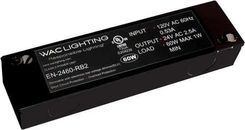 Vista 4 de WAC Lighting EN-1260-RB2 120V Entrada 12V Salida 60W Transformador electrónico cerrado remoto, negro
