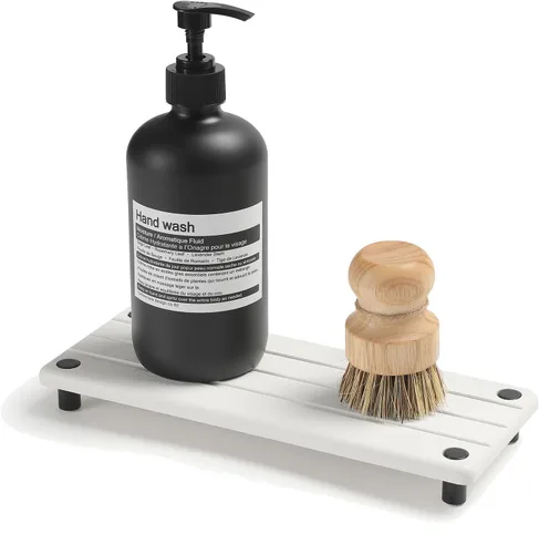 Vista 21 de Organizador de Fregadero de Cocina, Bandeja de Piedra Absorbente de Agua para Fregadero, Bandeja de Encimera de Baño de Diatomita, Protector