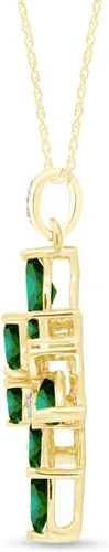 Vista 2 de Simulado Esmeralda & Blanco CZ verde colgante collar en plata de ley chapada en oro de 14quilates (2,44ct)