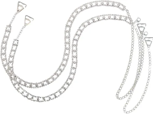 Vista 6 de Tanga de cadena de cuerpo de diamantes de imitación sexy, simple, bragas, joyería de verano, playa, cadena de vientre de cristal, tanga, festival