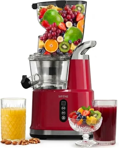 Vista 10 de SIFENE Exprimidor vertical de prensa en frío para productos enteros, canal ancho de 2.756 in, blanco