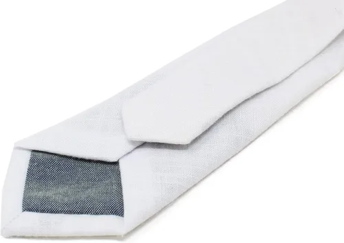 Vista 136 de Corbata delgada de algodón cambray para hombre, estilo desgastado texturizado - 2 1/2 pulgadas de ancho