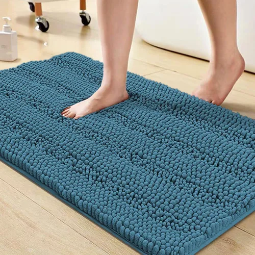 Vista 30 de Turquoize Alfombra de baño de chenilla de lujo para baño, extra absorbente, alfombra de ducha de microfibra antideslizante para baño, alfombra Aqua