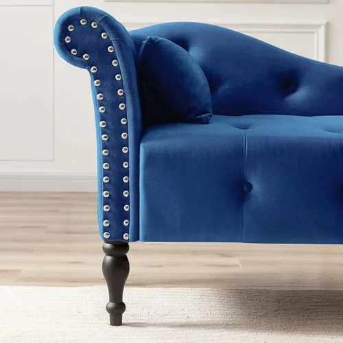 Vista 3 de HomSof Silla moderna de interior con tumbona sin brazos con patas de madera maciza