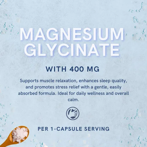 Vista 6 de Glicinato de magnesio 400 mg – 180 cápsulas Apoyo para dormir, músculos y corazón Vegano, suplementos de magnesio para hombres y mujeres, sin