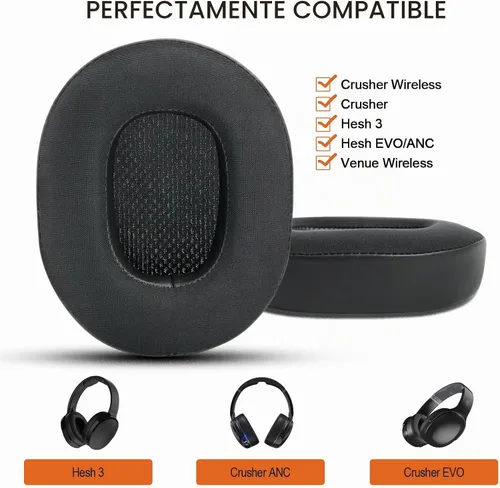 Vista 2 de Gvoears Almohadillas de repuesto para Skullcandy Crusher inalámbricas, Crusher ANC/EVO, Hesh ANC/EVO, Hesh 3 inalámbricos, también apto