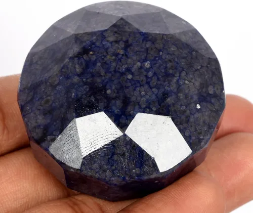 Vista 3 de GEMHUB Gran zafiro azul real 553.00 quilates certificado corte redondo tamaño grande coleccionable zafiro azul piedra preciosa suelta AJ-034, Gema