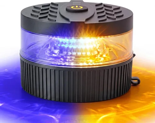 Vista 13 de Luz estroboscópica ámbar a pilas con base magnética