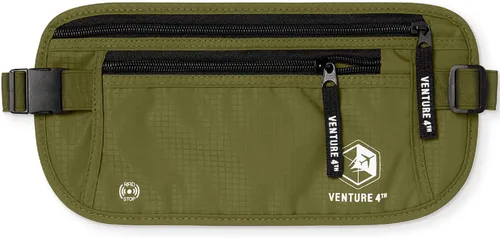 Vista 13 de VENTURE 4TH Cinturón de dinero de viaje, RFID bloqueo pasaporte titular - gris Gris ceniza