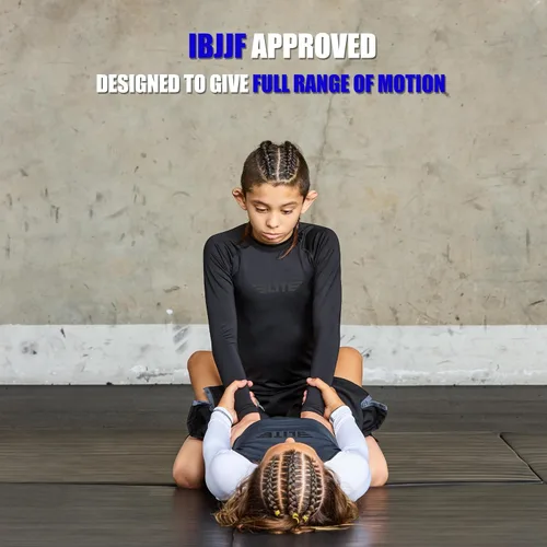 Vista 5 de Elite Sports Protectores de erupción para niños y niñas, compresión de manga completa BJJ para niños y jóvenes