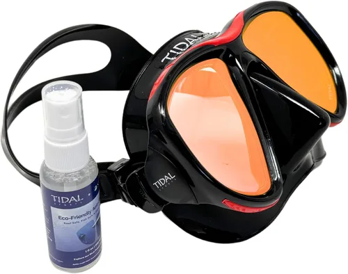 Vista 12 de Máscara Tidal - Máscara avanzada de buceo antivaho para buceo, esnórquel, buceo libre y natación. Lente de vidrio templado gran angular. La mejor