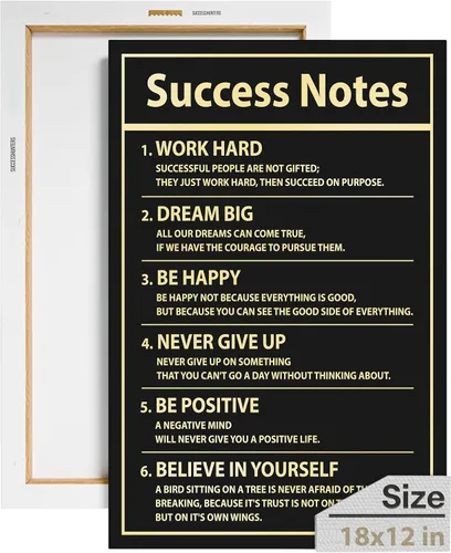 Vista 53 de Decoración de pared motivacional - 10 reglas para el zen - Arte colgante para oficina y dormitorio, decoración de pared inspiradora, obra de arte