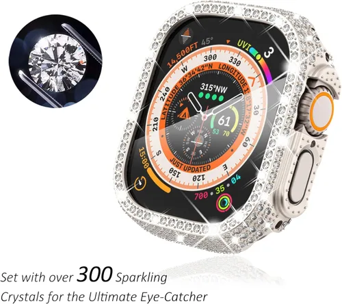 Vista 136 de Surace Bling - Carcasa con protector de pantalla para Apple Watch Series 3, 2, 1 de 1.496 pulgadas