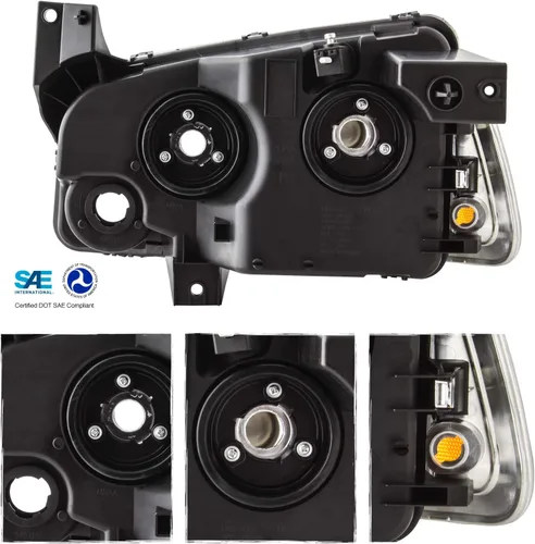 Vista 2 de AKKON - Compatible con Dodge Charger 2006-2010 [estilo halógeno] Faro cromado izquierdo+Ritght par faros de repuesto [Halogen Style] Chrome