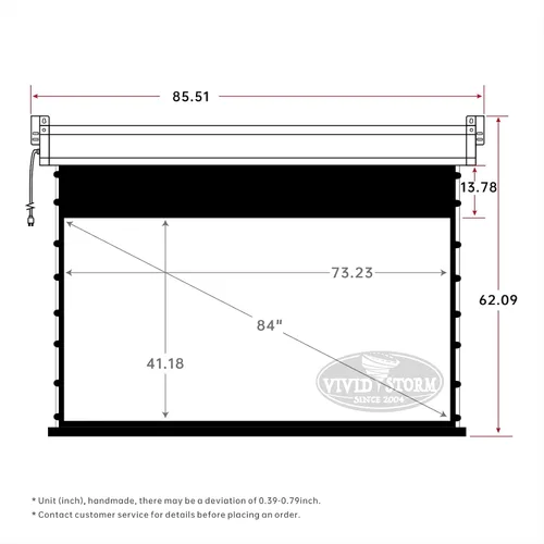 Vista 2 de VIVIDSTORM-Pantalla tensada de lujo, proyector de pantalla desplegable de tensión motorizada perforado transparente acústicamente blanco, cine
