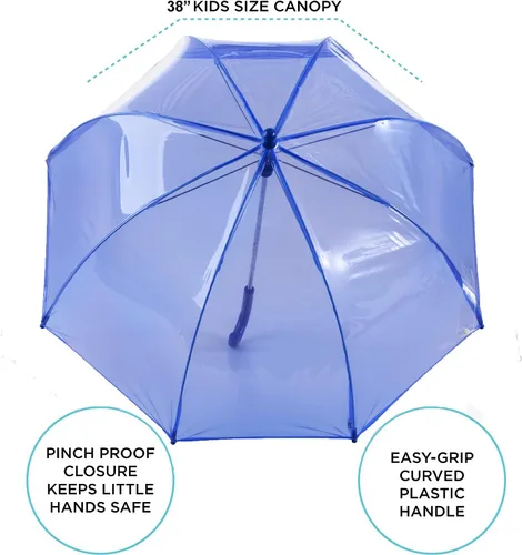 Vista 2 de Totes- Paraguas de burbujas transparente para niños con mango de fácil agarre), 2236-BLU