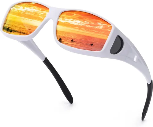 Vista 14 de IGnaef Fit Over Glasses Sunglasses for Men Women C01 Azul Azul Espejo