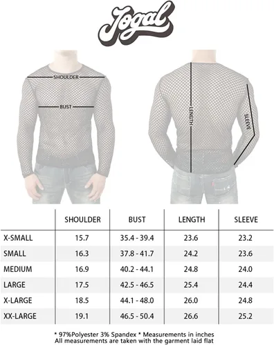 Vista 7 de JOGAL Camiseta de malla ajustada de manga larga para hombre