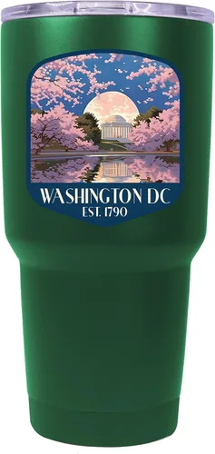 Vista 11 de Washington, D.C. Souvenir - Vaso aislado de acero inoxidable, 24 onzas, color negro, A