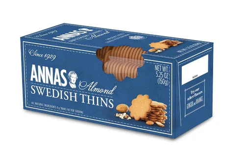 Vista 4 de Anna's Ginger Thins Paquete variado sueco original, naranja y almendra