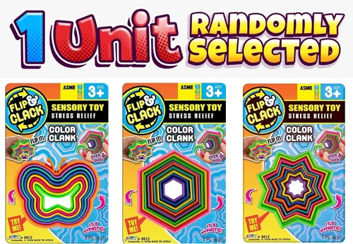 Vista 2 de JA-RU Fidget Star Shape Hexagon Stress Relief Autism Sensory Products & ADHD Toys. ASMR Pop Sound. Fidgets para niños y niños pequeños. Juguetes