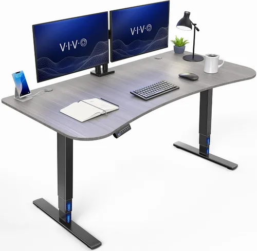 Vista 37 de VIVO - Escritorio eléctrico de pie de 71 x 30 pulgadas con marco de bambú real, ajuste de pantalla táctil, soporte de marco de 176 lb, serie 2E