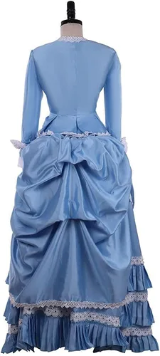 Vista 7 de Disfraz vintage de Lolita victoriana renacentista, vestido de baile de guerra civil histórica vestido de Halloween Scarlett
