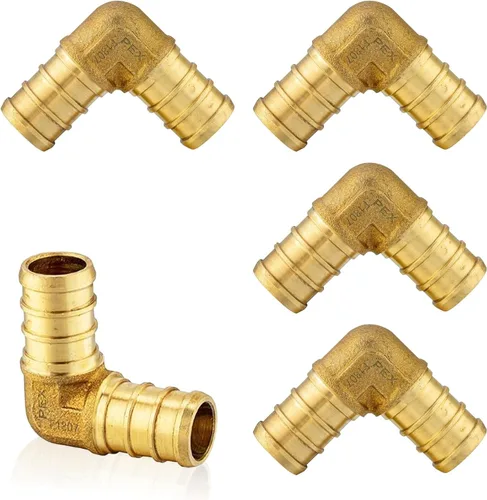 Vista 21 de Paquete de 2 accesorios de latón EFIELD Pex de 1 pulgada x 1 pulgada de 90 grados, ASTM F1807, NSF61 (PEX1807062-2PCS) for Pex Pipe/Tubing